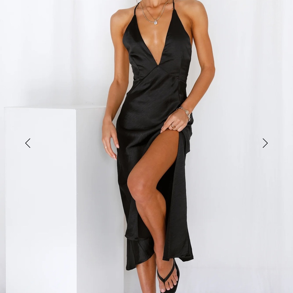 NWT - HelloMolly - Elegant Black Satin Dress - Medium